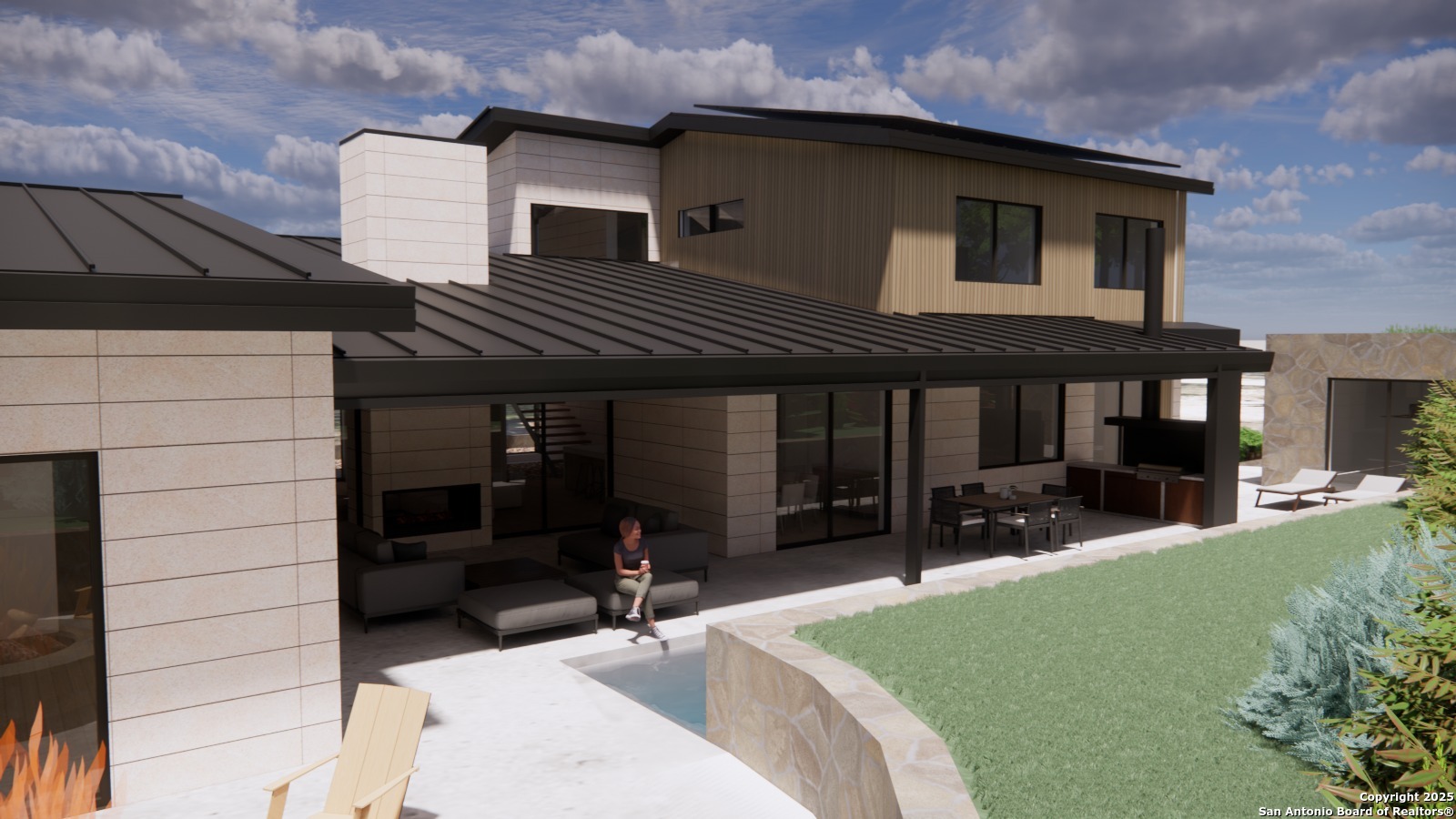 502 Winding Ravine San Antonio, TX 78258 - Photo 18 of 25 a view of a house with backyard porch and sitting area