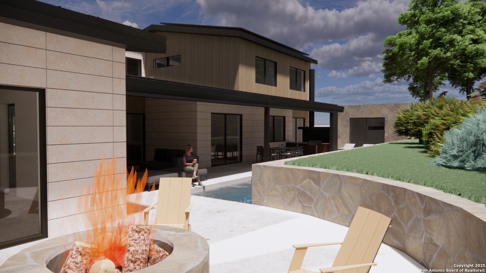 502 Winding Ravine San Antonio, TX 78258 - Photo 19 of 25 a view of a patio with couches table and chairs and potted plants