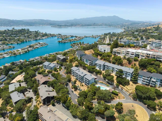 an aerial view of multiple house