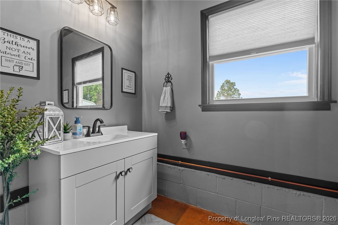 2229 Tingen Road Lillington, NC 27546 - Photo 32 of 50 a bathroom with a sink mirror and vanity
