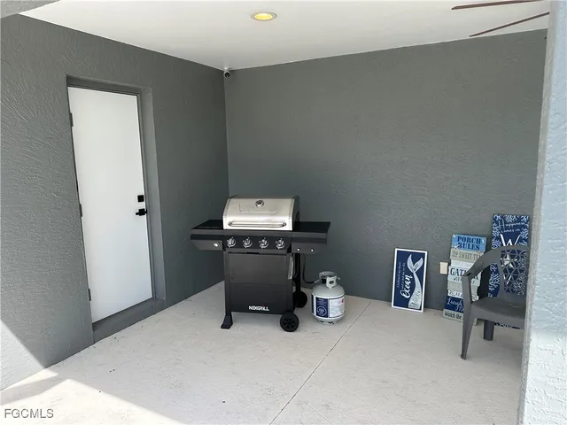 a room with a desk and chair