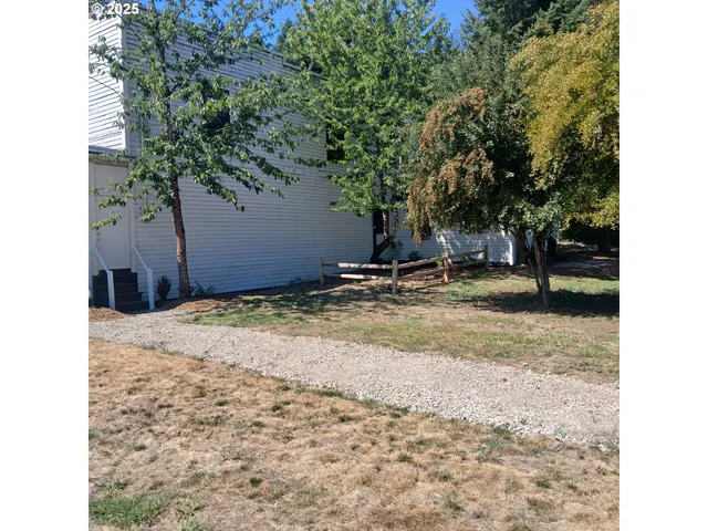 a view of a tree in front of a house