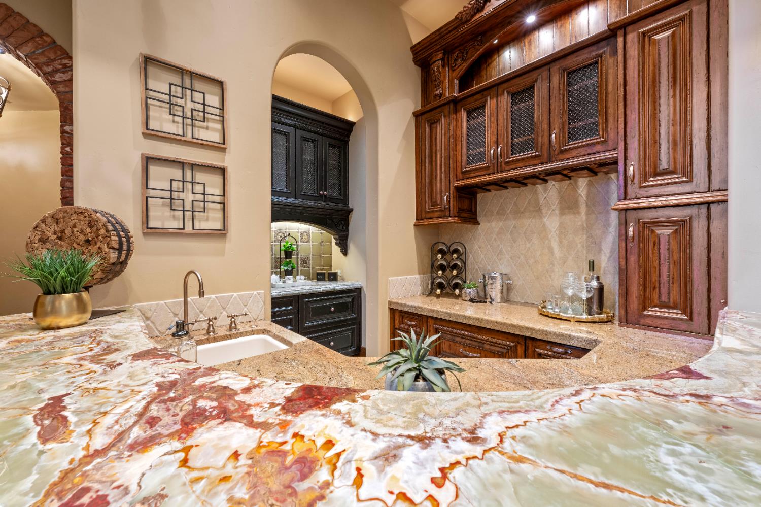 9345 King Road Loomis, CA 95650 - Photo 23 of 99 a kitchen with stainless steel appliances kitchen island granite countertop a refrigerator and a sink