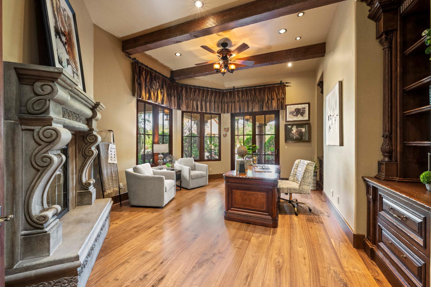 9345 King Road Loomis, CA 95650 - Photo 32 of 99 a living room with furniture a large window and a rug