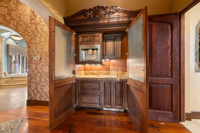 a view of a car in garage