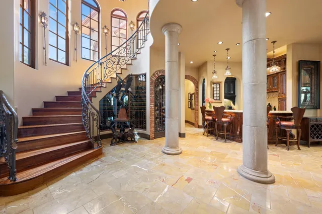 a living room with furniture