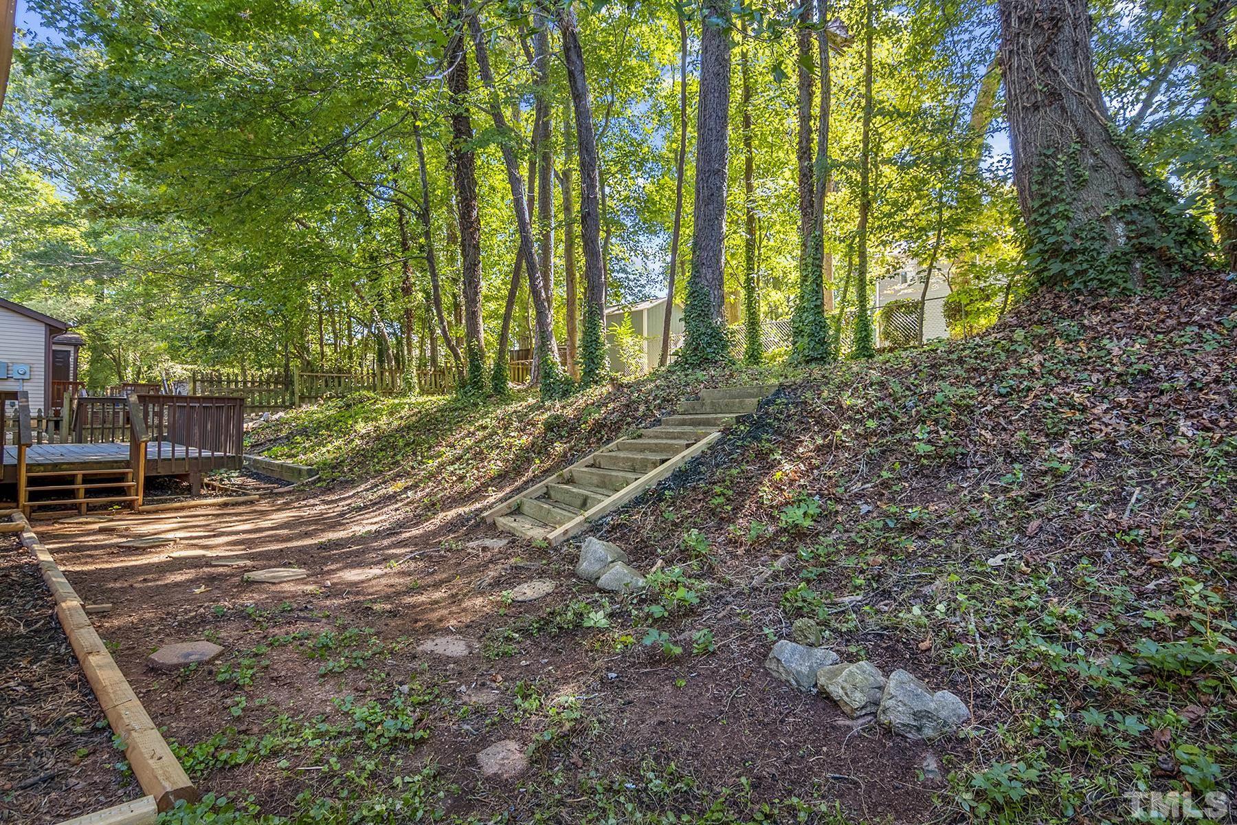 7317 Shellburne Drive Raleigh, NC 27612 - Photo 24 of 28 a view of a backyard with trees