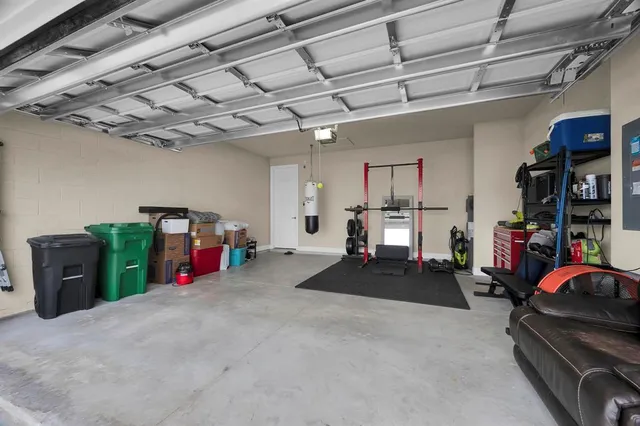 a workspace with furniture and a window