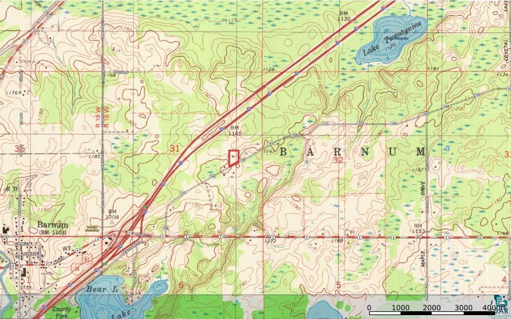 3541 Bent Trout Lake Road Barnum, MN 55707 - Photo 39 of 41 Topographic Map. Indicating the geographic features of the property