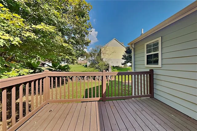 a view of wooden deck