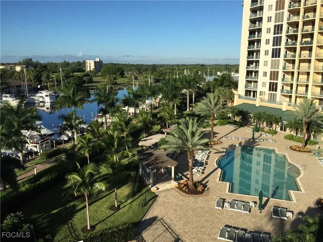 a view of a water with an oven