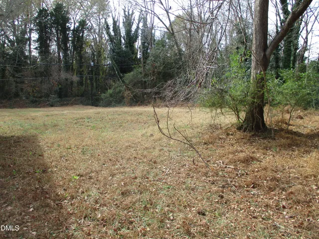 a view of a yard with a tree