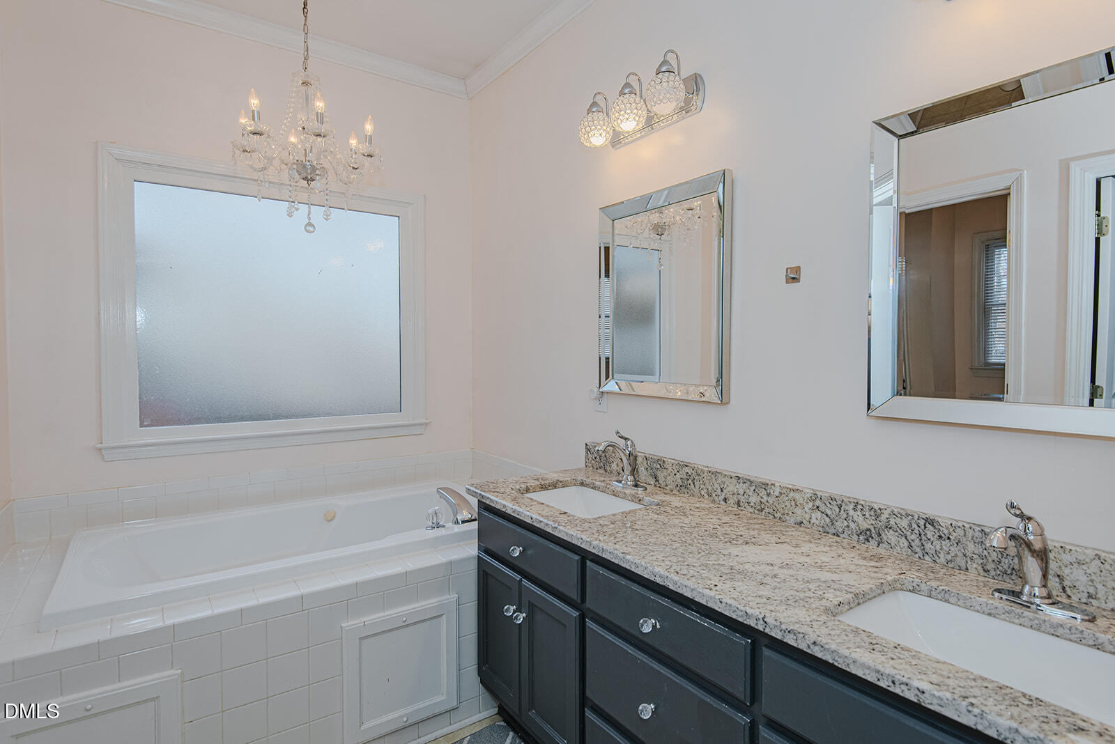 802 South Third Street Mebane, NC 27302 - Photo 21 of 41 a bathroom with a sink double vanity granite tub and a mirror