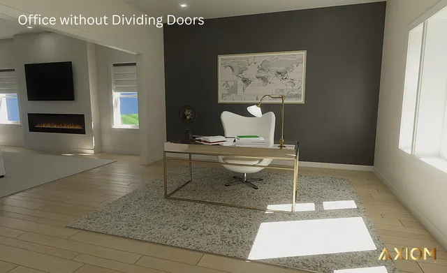 a view of a workspace with furniture