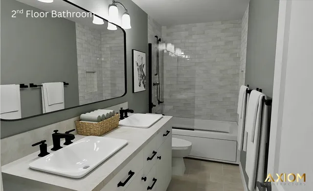 a picture of a bathroom with a window and a shower