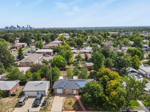 an aerial view of multiple house