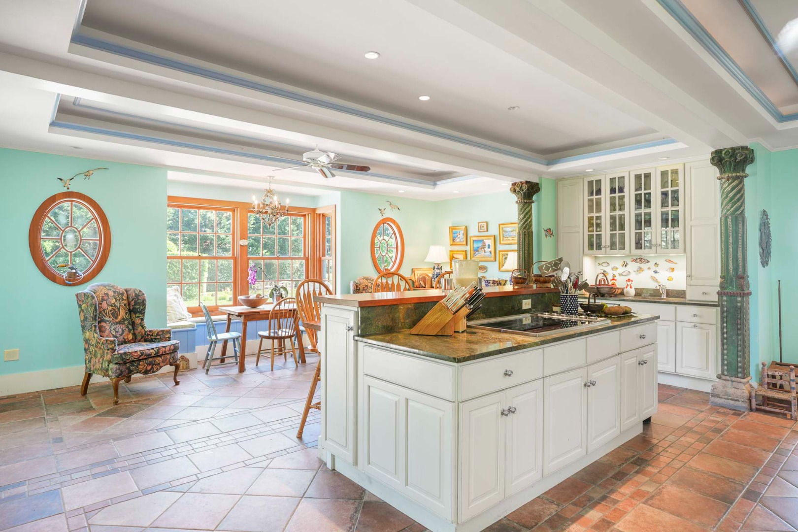 5 Louis Field Road Edgartown, MA 02539 - Photo 26 of 33 a kitchen with stainless steel appliances granite countertop a stove and a large window
