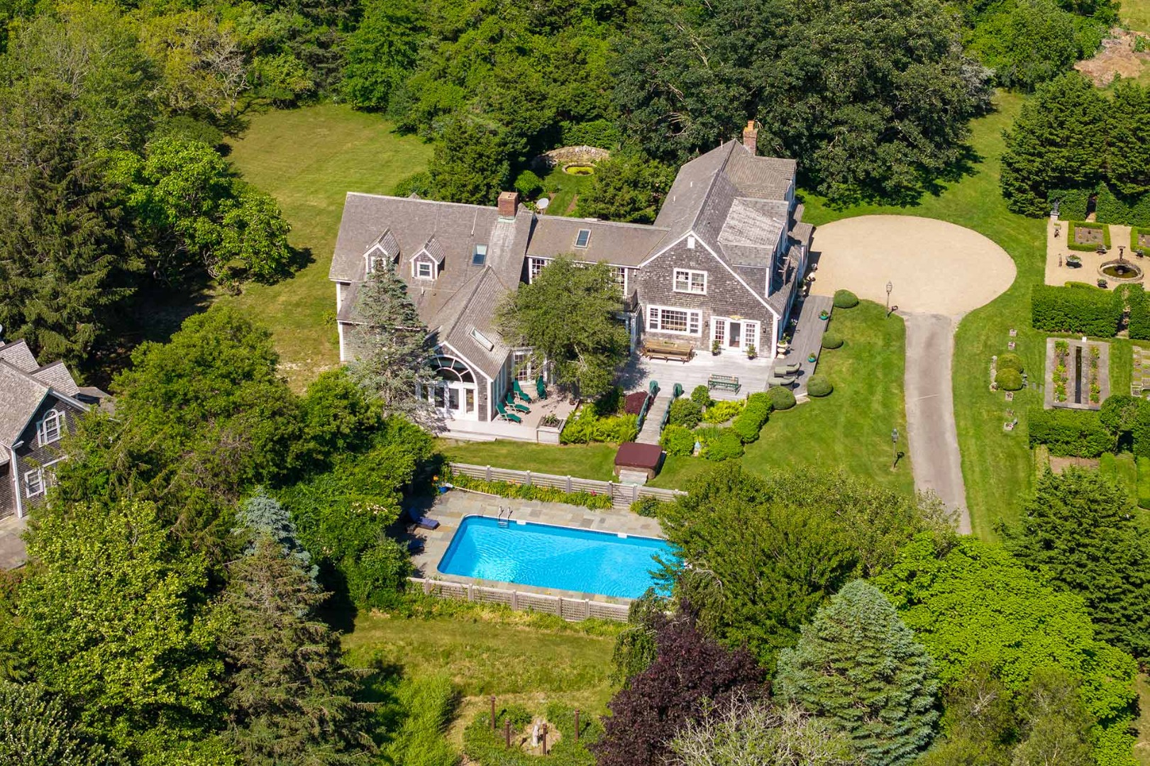 5 Louis Field Road Edgartown, MA 02539 - Photo 3 of 33 an aerial view of a house with a garden and yard
