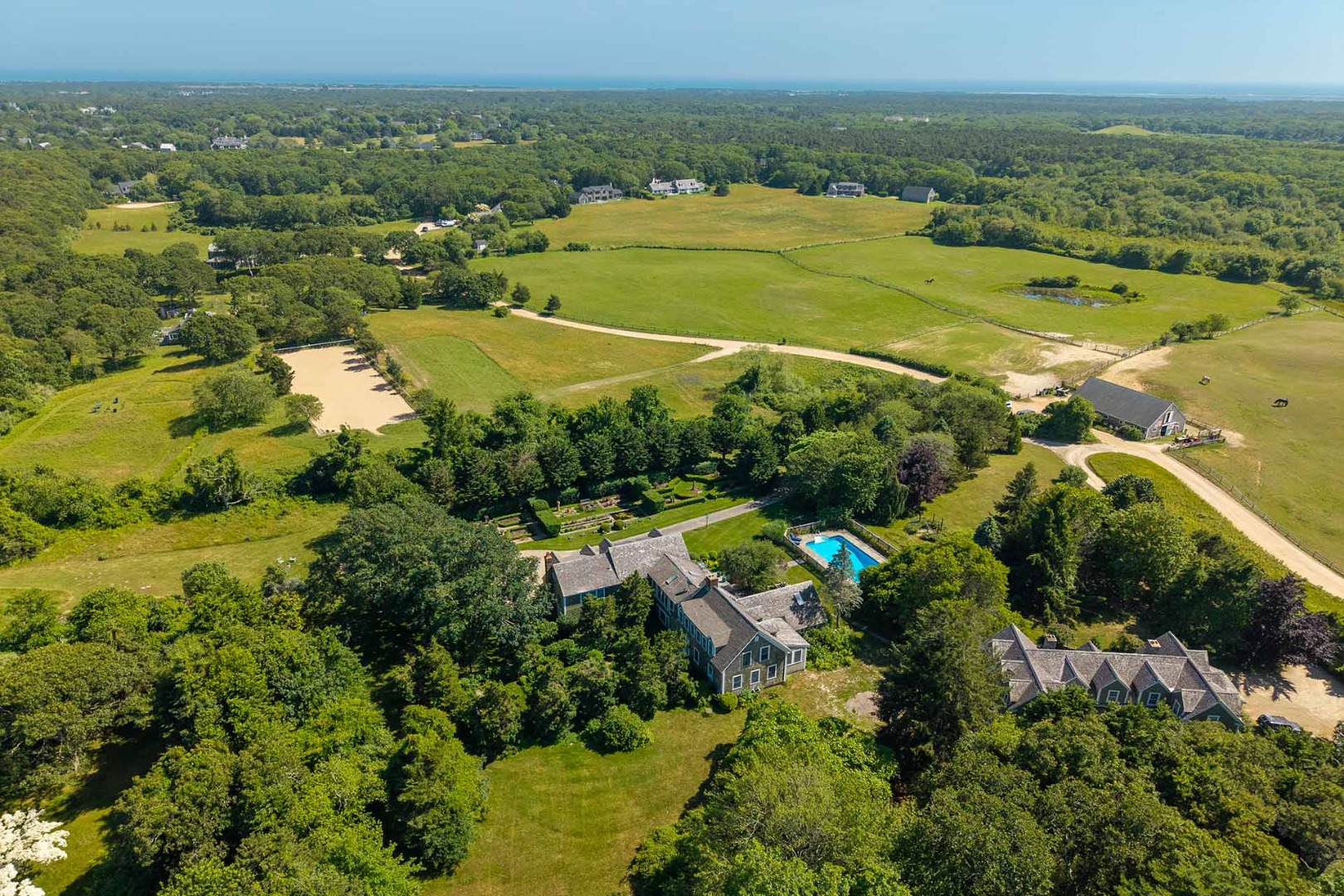 5 Louis Field Road Edgartown, MA 02539 - Photo 9 of 33 an aerial view of ocean and residential houses with outdoor space