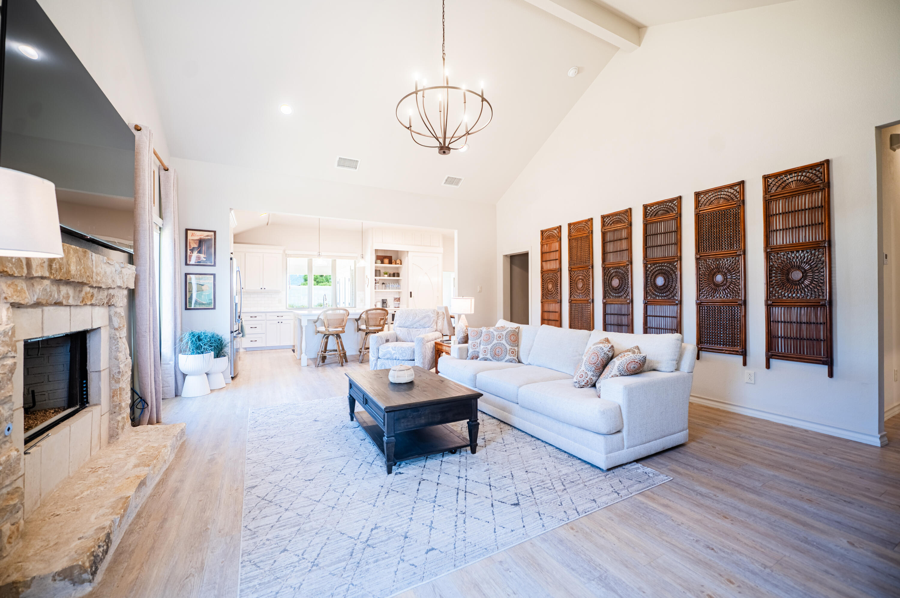 3442 126th Street Lubbock, TX 79423 - Photo 5 of 53 a living room with fireplace furniture and a large window