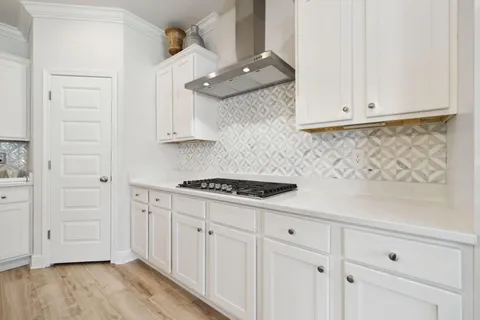 a kitchen with a sink appliances and a counter top space