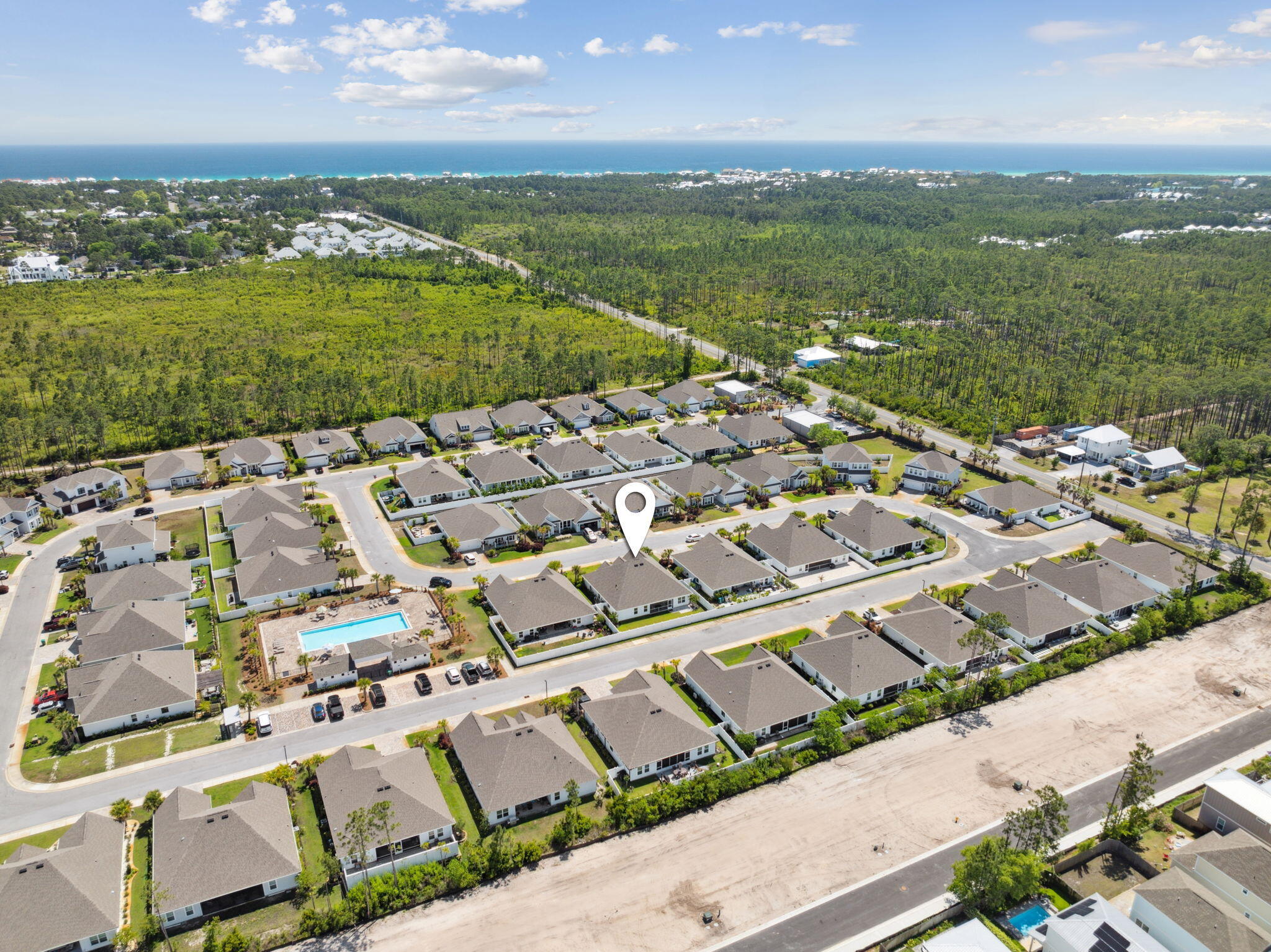 77 Palmview Lane Santa Rosa Beach, FL 32459 - Photo 35 of 37 an aerial view of residential houses with outdoor space