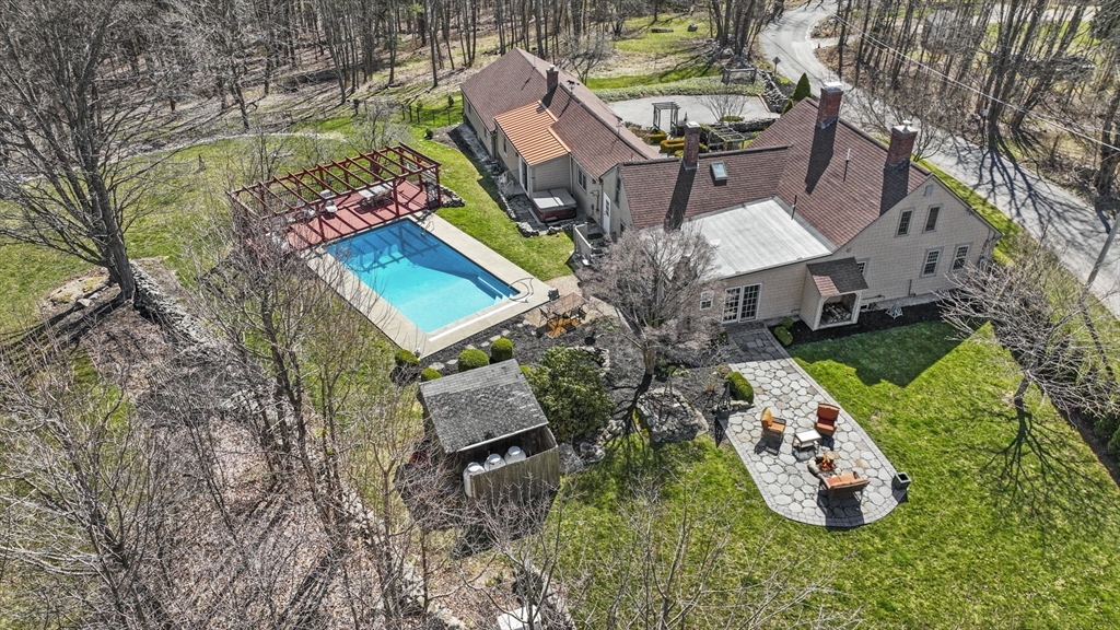 71 Prindle Hill Road Charlton, MA 01507 - Photo 2 of 40 an aerial view of a house with a garden and lake view
