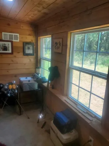 front view of a house with a patio