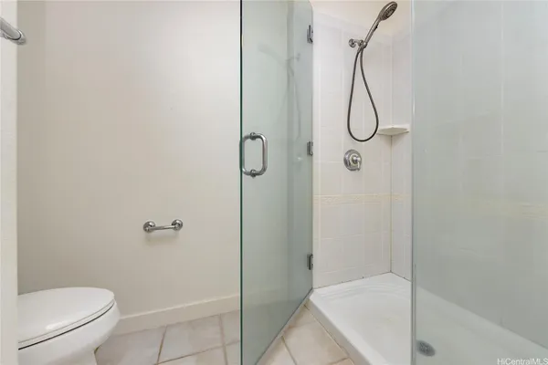 a bathroom that has a shower in it