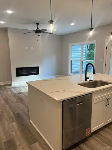 a view of small space with wooden floor