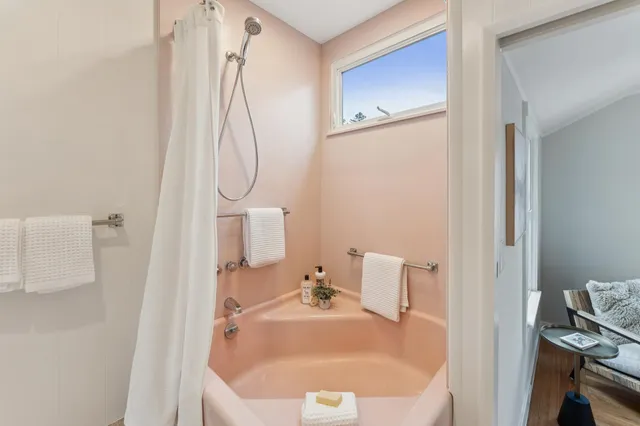 a backyard of a house with lots of green space