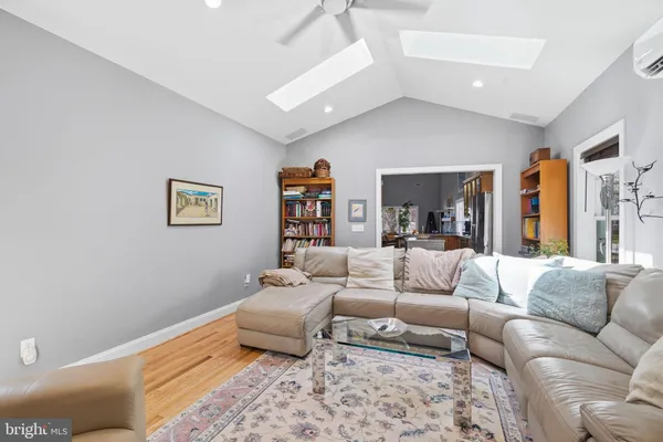 a living room with furniture and a couch