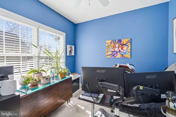 a room with toys and painted walls