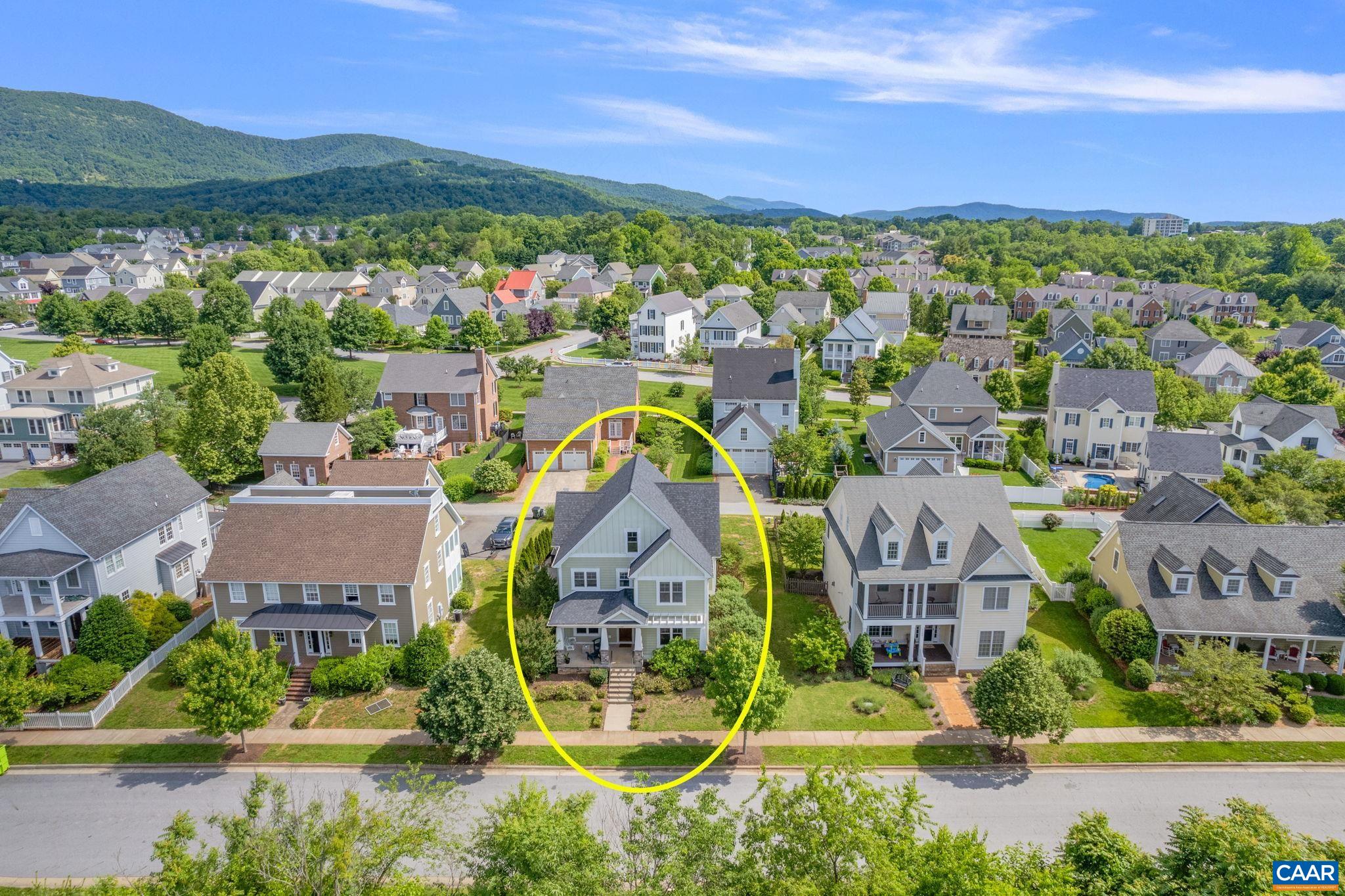 5123 Brook View Road Crozet, VA 22932 - Photo 66 of 75 an aerial view of residential houses with outdoor space and swimming pool