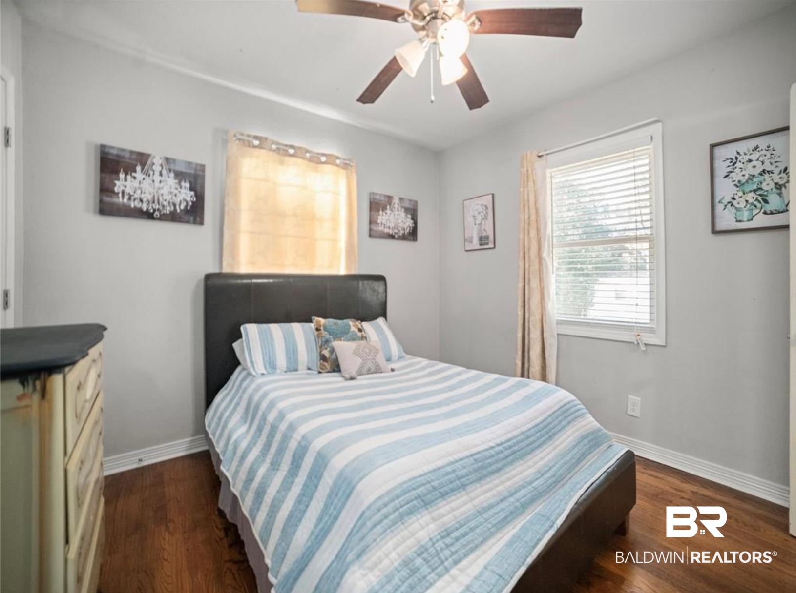 1420 Vega Drive Mobile, AL 36693 - Photo 10 of 18 Bedroom featuring dark wood-type flooring and ceiling fan
