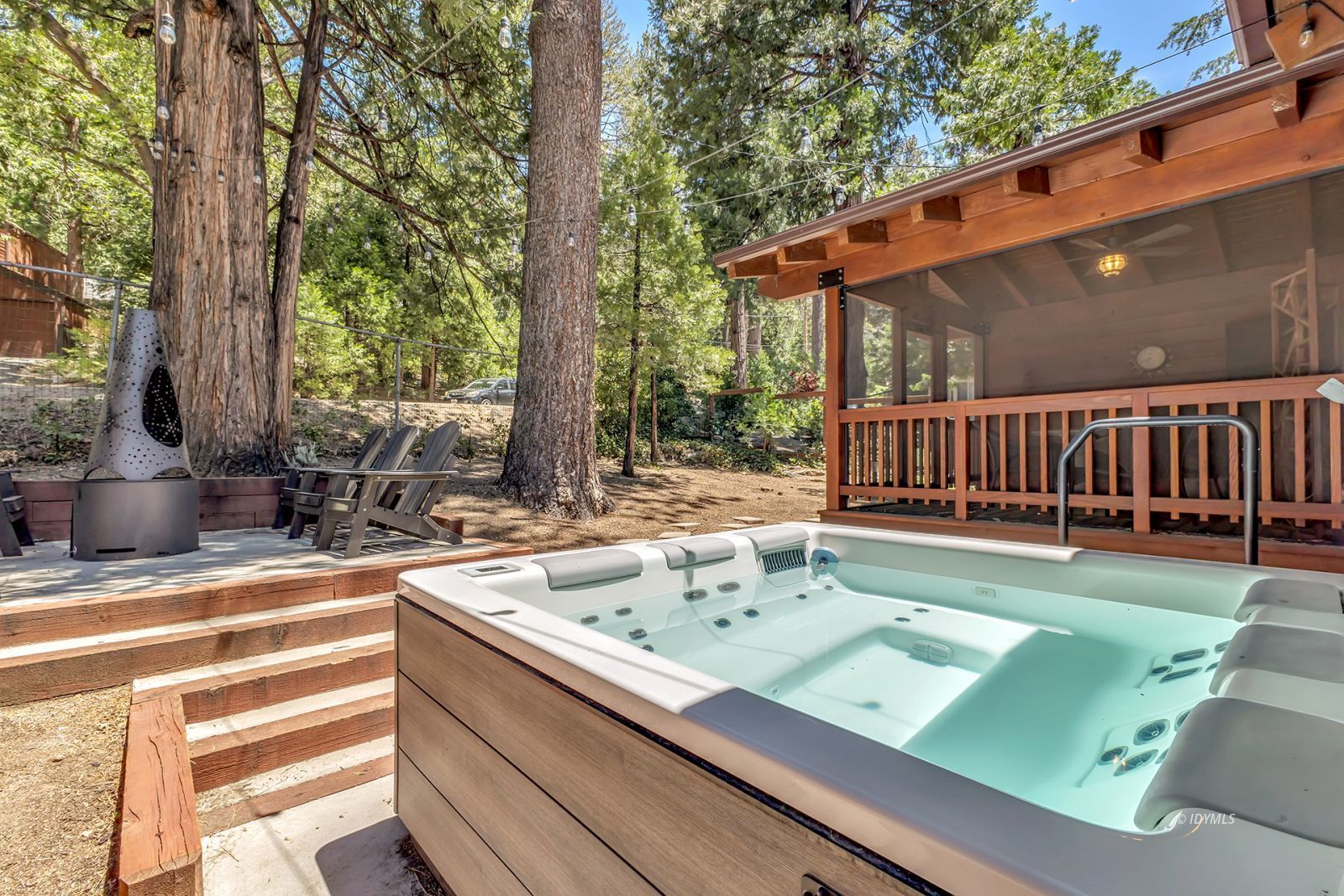 24924 Fern Valley Road Idyllwild, CA 92549 - Photo 20 of 72 a view of backyard with deck and seating space