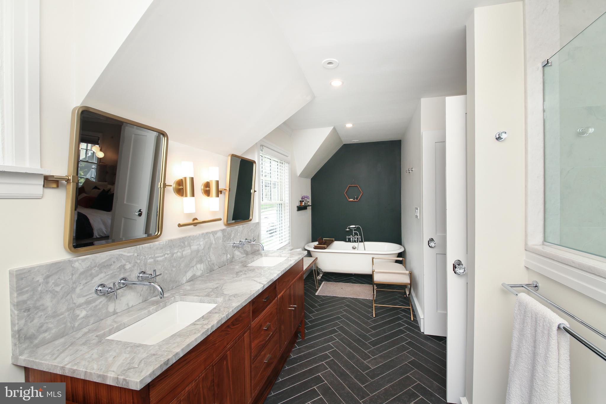 20 Hillside Road Wayne, PA 19087 - Photo 23 of 49 Dual-sink vanity with natural wood cabinets