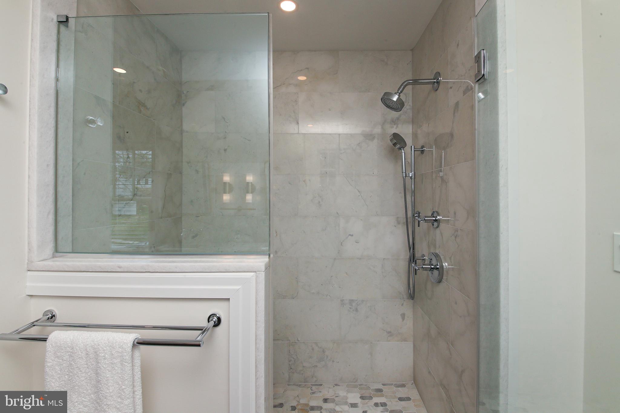 20 Hillside Road Wayne, PA 19087 - Photo 25 of 49 Tiled shower with bench and glass doors