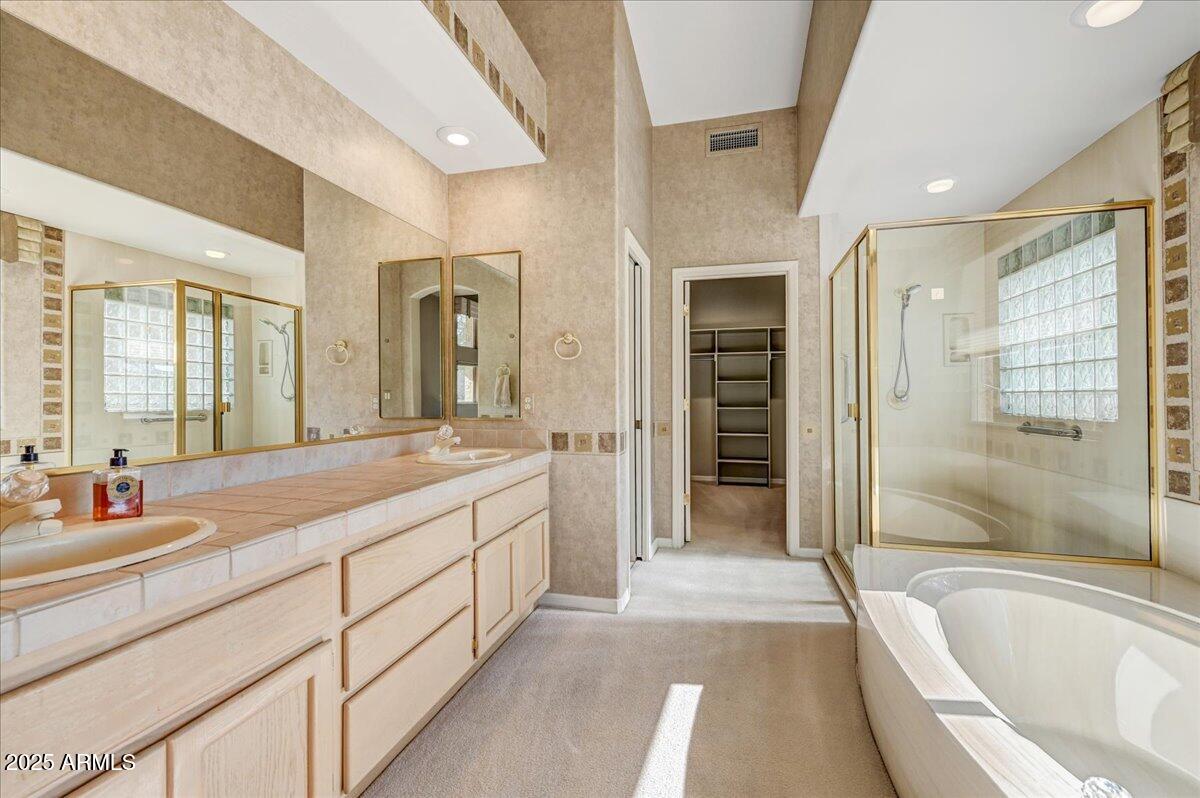 27002 North Agua Verde Drive Rio Verde, AZ 85263 - Photo 18 of 28 a spacious bathroom with a bathtub shower and sink