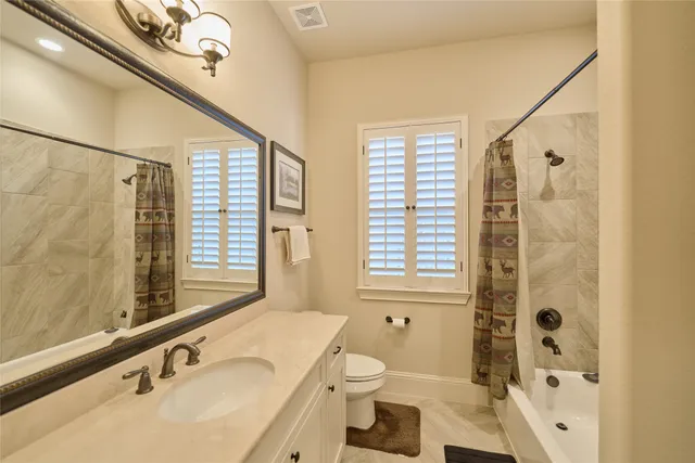 a bathroom with a sink a toilet a shower and a mirror