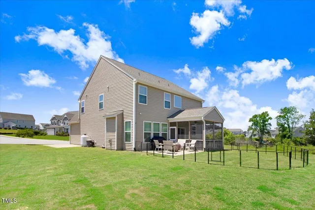 a view of a chairs in patio