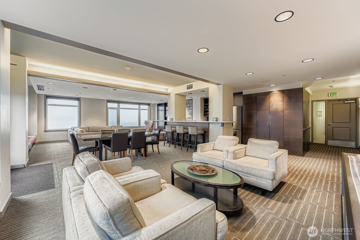 2607 Western Avenue, Unit 612 Seattle, WA 98121 - Photo 23 of 29 a living room with fireplace furniture and a wooden floor