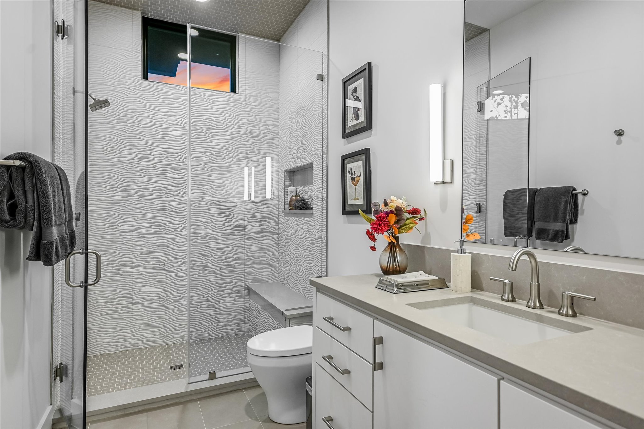 6509 Madrone Tree Lane Austin, TX 78738 - Photo 25 of 40 Full bath with vanity, a stall shower, and light tile patterned flooring
