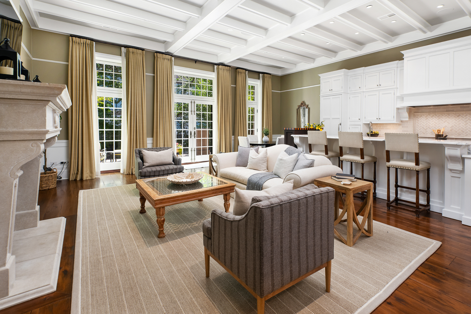 446 West Huron Street Chicago, IL 60654 - Photo 7 of 45 a living room with furniture a fireplace and wooden floors