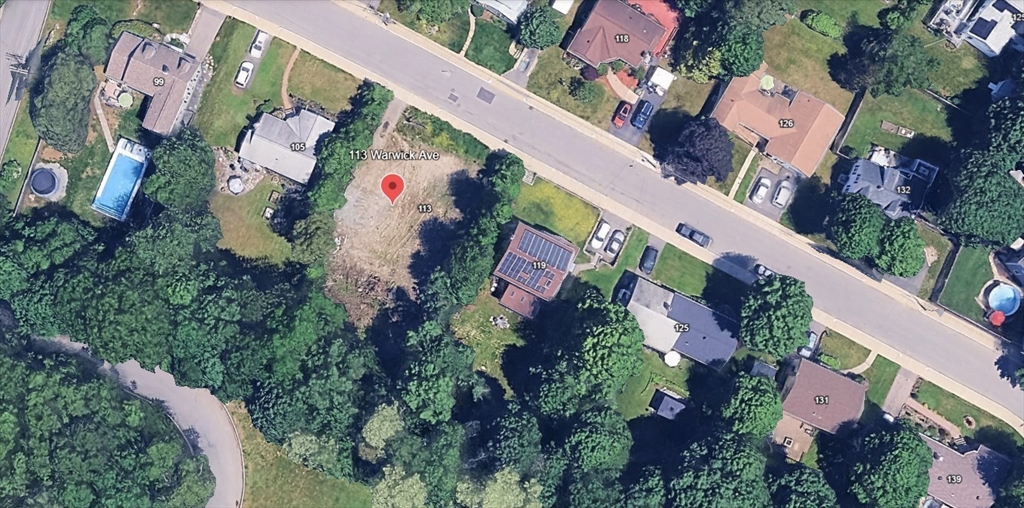 an aerial view of a house