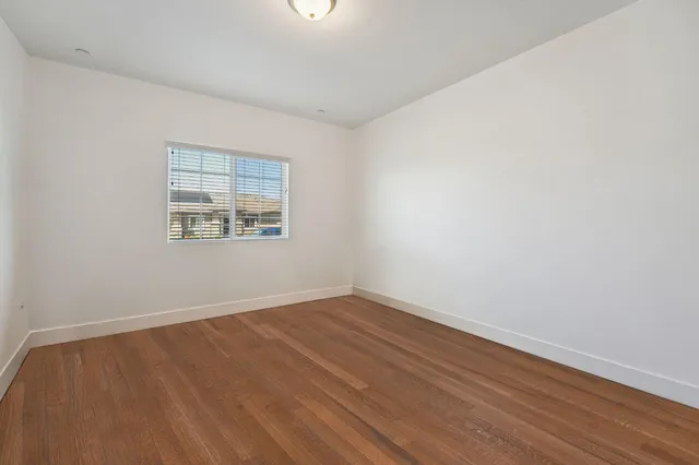 an empty room with a workbench