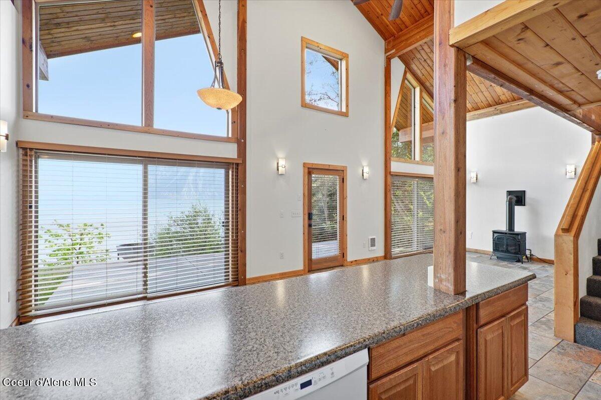 20246 East Cape Horn Road Bayview, ID 83803 - Photo 57 of 104 Kitchen and Lake Beyond
