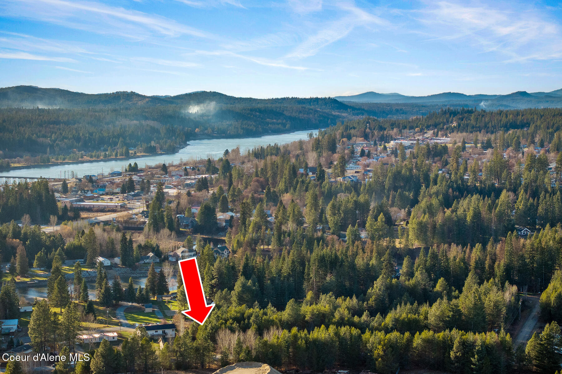 Nka Rivers End Drive Priest River, ID 83856 - Photo 17 of 18 Aerial_RiversEndDrLot-9_Arrow