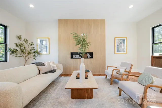 a living room with furniture and a couch