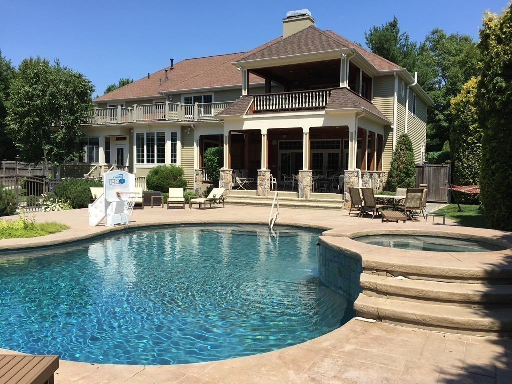 218 Bridle Trail Road Needham, MA 02492 - Photo 28 of 30 a view of a house with swimming pool and sitting area